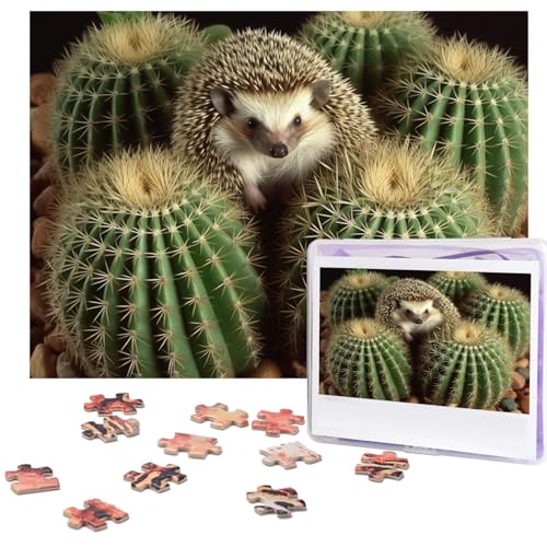 500-teiliges Puzzle für Erwachsene, herausforderndes Puzzle für Spieleabende, Holzpuzzle, personalisierte Holz-Puzzles für Familie, Igel, Kaktus, Bilderpuzzles, fertige Größe 51,8 x 38,1 cm 500-teiliges Puzzle für Erwachsene, herausforderndes Puzzle für Spieleabende, Holzpuzzle, personalisierte Holz-Puzzles für Familie, Igel, Kaktus, Bilderpuzzles, fertige Größe 51,8 x 38,1 cm von KTHSNSKL