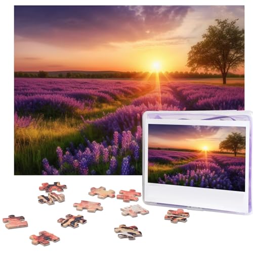 500-teiliges Puzzle für Erwachsene, herausforderndes Puzzle für Spieleabende, Holzpuzzle, personalisierte Holz-Puzzles für Familie, Lavendelwiese bei Sonnenuntergang, Frühlings-Bilderpuzzles, fertige 500-teiliges Puzzle für Erwachsene, herausforderndes Puzzle für Spieleabende, Holzpuzzle, personalisierte Holz-Puzzles für Familie, Lavendelwiese bei Sonnenuntergang, Frühlings-Bilderpuzzles, fertige von KTHSNSKL