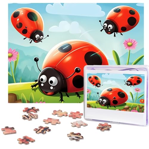 500-teiliges Puzzle für Erwachsene, herausforderndes Puzzle für Spieleabende, Holzpuzzle, personalisierte Holz-Puzzles für Familie, Marienkäfer, Landschaft, Bildpuzzles, fertige Größe 51,8 x 38,1 cm 500-teiliges Puzzle für Erwachsene, herausforderndes Puzzle für Spieleabende, Holzpuzzle, personalisierte Holz-Puzzles für Familie, Marienkäfer, Landschaft, Bildpuzzles, fertige Größe 51,8 x 38,1 cm von KTHSNSKL
