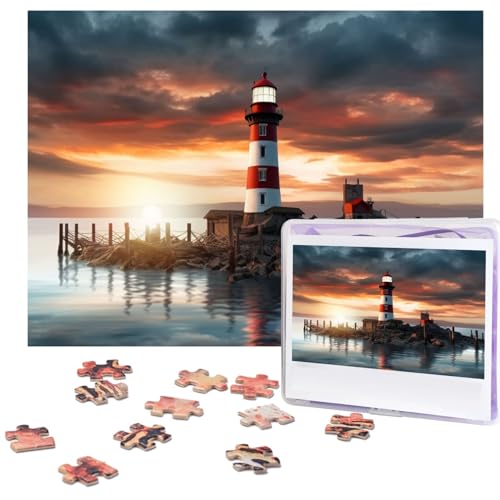 500-teiliges Puzzle für Erwachsene, herausforderndes Puzzle für Spieleabende, Holzpuzzle, personalisierte Holz-Puzzles für Familie, Meer, Leuchtturm, Bilderpuzzles, fertige Größe 51,8 x 38,1 cm 500-teiliges Puzzle für Erwachsene, herausforderndes Puzzle für Spieleabende, Holzpuzzle, personalisierte Holz-Puzzles für Familie, Meer, Leuchtturm, Bilderpuzzles, fertige Größe 51,8 x 38,1 cm von KTHSNSKL