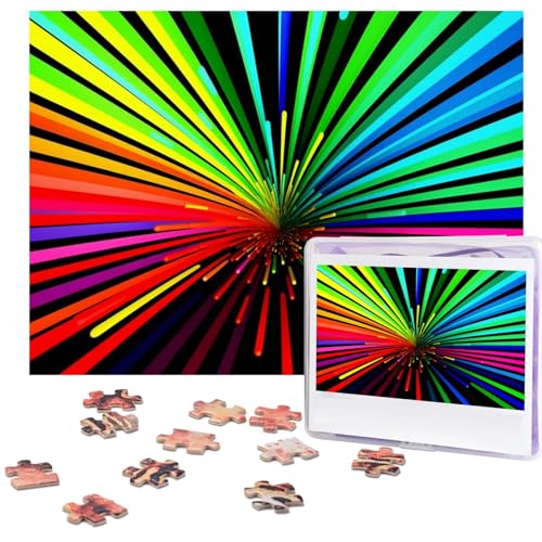 500-teiliges Puzzle für Erwachsene, herausforderndes Puzzle für Spieleabende, Holzpuzzle, personalisierte Holz-Puzzles für Familie, Regenbogenfarben, Bilderpuzzles, fertige Größe 51,8 x 38,1 cm 500-teiliges Puzzle für Erwachsene, herausforderndes Puzzle für Spieleabende, Holzpuzzle, personalisierte Holz-Puzzles für Familie, Regenbogenfarben, Bilderpuzzles, fertige Größe 51,8 x 38,1 cm von KTHSNSKL