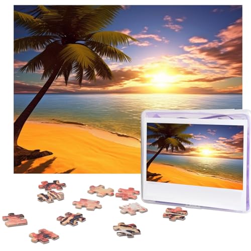 500-teiliges Puzzle für Erwachsene, herausforderndes Puzzle für Spieleabende, Holzpuzzle, personalisierte Holz-Puzzles für Familie, Sonnenuntergang, Palmenbild, Puzzle, fertige Größe 51,8 x 38,1 cm 500-teiliges Puzzle für Erwachsene, herausforderndes Puzzle für Spieleabende, Holzpuzzle, personalisierte Holz-Puzzles für Familie, Sonnenuntergang, Palmenbild, Puzzle, fertige Größe 51,8 x 38,1 cm von KTHSNSKL