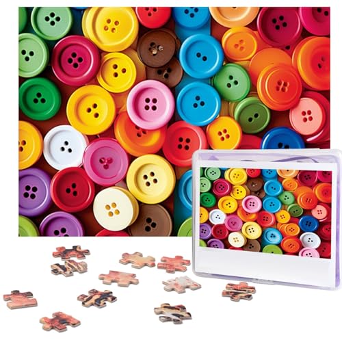 500-teiliges Puzzle für Erwachsene, herausforderndes Puzzle für Spieleabende, Holzpuzzle, personalisierte Holz-Puzzles für Familie, bunte Knöpfe, Bilderpuzzles, fertige Größe 51,8 x 38,1 cm 500-teiliges Puzzle für Erwachsene, herausforderndes Puzzle für Spieleabende, Holzpuzzle, personalisierte Holz-Puzzles für Familie, bunte Knöpfe, Bilderpuzzles, fertige Größe 51,8 x 38,1 cm von KTHSNSKL