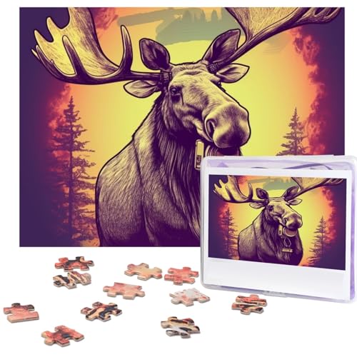500-teiliges Puzzle für Erwachsene, herausforderndes Puzzle für Spieleabende, Holzpuzzle, personalisierte Holz-Puzzles für Familie, coole Elch-Bilderpuzzles, fertige Größe 51,8 x 38,1 cm 500-teiliges Puzzle für Erwachsene, herausforderndes Puzzle für Spieleabende, Holzpuzzle, personalisierte Holz-Puzzles für Familie, coole Elch-Bilderpuzzles, fertige Größe 51,8 x 38,1 cm von KTHSNSKL