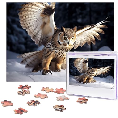 500-teiliges Puzzle für Erwachsene, herausforderndes Puzzle für Spieleabende, Holzpuzzle, personalisierte Holz-Puzzles für Familie, fliegende Eule, Bildpuzzles, fertige Größe 51,8 x 38,1 cm 500-teiliges Puzzle für Erwachsene, herausforderndes Puzzle für Spieleabende, Holzpuzzle, personalisierte Holz-Puzzles für Familie, fliegende Eule, Bildpuzzles, fertige Größe 51,8 x 38,1 cm von KTHSNSKL