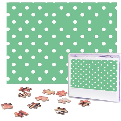 500-teiliges Puzzle für Erwachsene, herausforderndes Puzzle für Spieleabende, Holzpuzzle, personalisierte Holz-Puzzles für Familie, grüne Punkte, Bildpuzzles, fertige Größe 51,8 x 38,1 cm 500-teiliges Puzzle für Erwachsene, herausforderndes Puzzle für Spieleabende, Holzpuzzle, personalisierte Holz-Puzzles für Familie, grüne Punkte, Bildpuzzles, fertige Größe 51,8 x 38,1 cm von KTHSNSKL