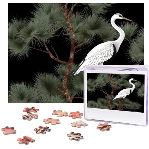 500-teiliges Puzzle für Erwachsene, herausforderndes Puzzle für Spieleabende, Holzpuzzle, personalisierte Holz-Puzzles für Familie, japanischer Kranich und Kiefer, fertige Größe 51,8 x 38,1 cm 500-teiliges Puzzle für Erwachsene, herausforderndes Puzzle für Spieleabende, Holzpuzzle, personalisierte Holz-Puzzles für Familie, japanischer Kranich und Kiefer, fertige Größe 51,8 x 38,1 cm von KTHSNSKL