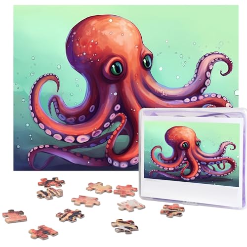 500-teiliges Puzzle für Erwachsene, herausforderndes Puzzle für Spieleabende, Holzpuzzle, personalisierte Holz-Puzzles für Familie, niedliche Oktopus-Bilderpuzzles, fertige Größe 51,8 x 38,1 cm 500-teiliges Puzzle für Erwachsene, herausforderndes Puzzle für Spieleabende, Holzpuzzle, personalisierte Holz-Puzzles für Familie, niedliche Oktopus-Bilderpuzzles, fertige Größe 51,8 x 38,1 cm von KTHSNSKL