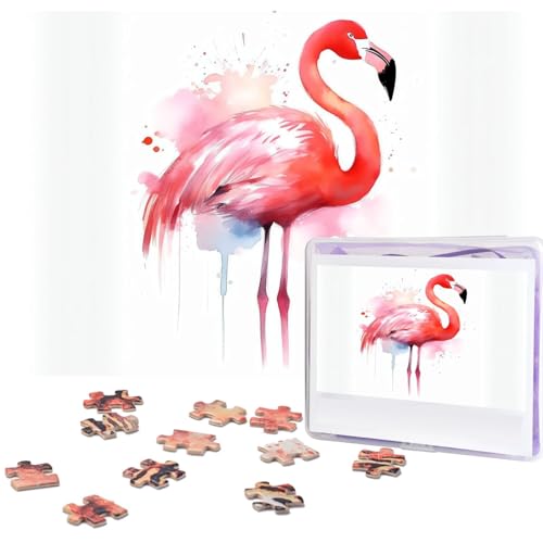 500-teiliges Puzzle für Erwachsene, herausforderndes Puzzle für Spieleabende, Holzpuzzle, personalisierte Holz-Puzzles für Familie, rosa Flamingo, Aquarellbild, Puzzle, fertige Größe 51,8 x 38,1 cm 500-teiliges Puzzle für Erwachsene, herausforderndes Puzzle für Spieleabende, Holzpuzzle, personalisierte Holz-Puzzles für Familie, rosa Flamingo, Aquarellbild, Puzzle, fertige Größe 51,8 x 38,1 cm von KTHSNSKL