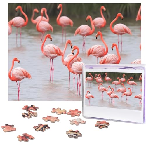 500-teiliges Puzzle für Erwachsene, herausforderndes Puzzle für Spieleabende, Holzpuzzle, personalisierte Holz-Puzzles für Familie, rosa Flamingos, Bilderpuzzles, fertige Größe 51,8 x 38,1 cm 500-teiliges Puzzle für Erwachsene, herausforderndes Puzzle für Spieleabende, Holzpuzzle, personalisierte Holz-Puzzles für Familie, rosa Flamingos, Bilderpuzzles, fertige Größe 51,8 x 38,1 cm von KTHSNSKL