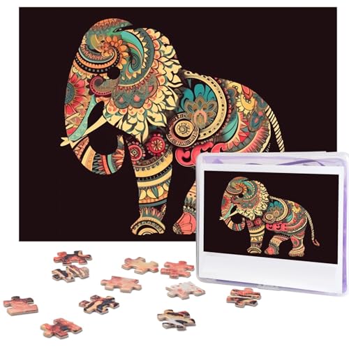 500-teiliges Puzzle für Erwachsene, herausforderndes Puzzle für Spieleabende, Holzpuzzle, personalisierte Holz-Puzzles für Familie, schönes Elefanten-Bilderpuzzle, fertige Größe 51,8 x 38,1 cm 500-teiliges Puzzle für Erwachsene, herausforderndes Puzzle für Spieleabende, Holzpuzzle, personalisierte Holz-Puzzles für Familie, schönes Elefanten-Bilderpuzzle, fertige Größe 51,8 x 38,1 cm von KTHSNSKL