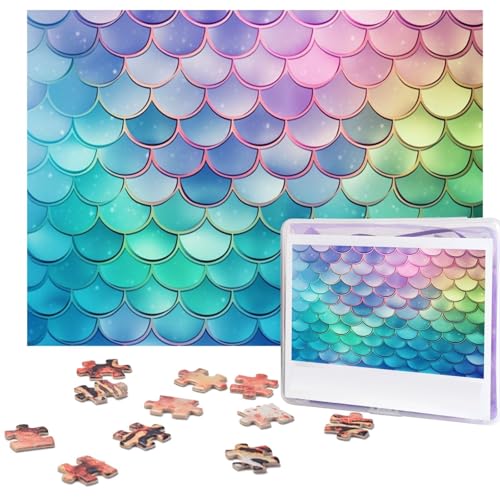 500-teiliges Puzzle für Erwachsene, herausforderndes Puzzle für Spieleabende, Holzpuzzle, personalisierte Holz-Puzzles für Familie, verträumter Farbverlauf, Meerjungfrauenschuppen, Bilderpuzzles 500-teiliges Puzzle für Erwachsene, herausforderndes Puzzle für Spieleabende, Holzpuzzle, personalisierte Holz-Puzzles für Familie, verträumter Farbverlauf, Meerjungfrauenschuppen, Bilderpuzzles von KTHSNSKL