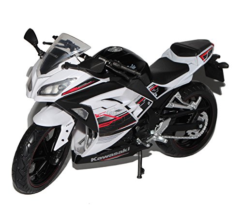 KTM Kawasaki Ninja 300 Weiss Schwarz 1/12 Modell Motorrad mit individiuellem Wunschkennzeichen von KTM