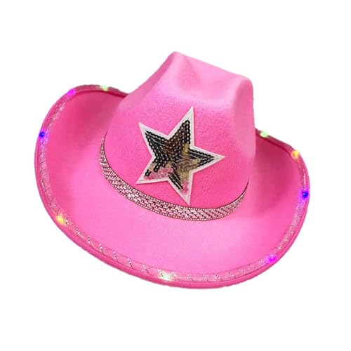 KUAIYIJU Cowgirl-Hut mit Schmucksteinen, beleuchtet, Panamahut für Junggesellinnenabschied, Cowgirl-Hut, vielseitig für Clubs, Bühnenshows KUAIYIJU Cowgirl-Hut mit Schmucksteinen, beleuchtet, Panamahut für Junggesellinnenabschied, Cowgirl-Hut, vielseitig für Clubs, Bühnenshows von KUAIYIJU