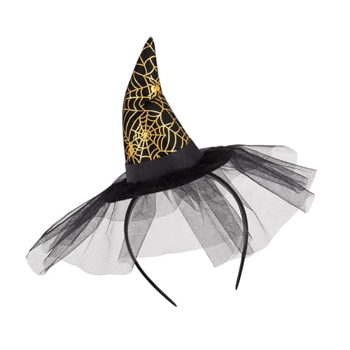 KUAIYIJU Halloween-Hexenkappen, Stirnband für Erwachsene, Spinnennetz, Zaubererhut, Haarband, Rollenspiel, spitzer Hut, Haarreif für Partyfeiern KUAIYIJU Halloween-Hexenkappen, Stirnband für Erwachsene, Spinnennetz, Zaubererhut, Haarband, Rollenspiel, spitzer Hut, Haarreif für Partyfeiern von KUAIYIJU