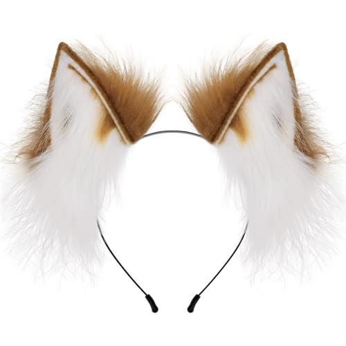 KUAIYIJU Handgefertigter Haarreif mit Tierohren, Anime-Haarband, Maskeraden, Kostüm, Kopfschmuck, Teenager, Mädchen, Cosplay, Verkleidung KUAIYIJU Handgefertigter Haarreif mit Tierohren, Anime-Haarband, Maskeraden, Kostüm, Kopfschmuck, Teenager, Mädchen, Cosplay, Verkleidung von KUAIYIJU