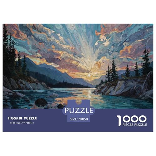 Berge und Flüsse Puzzles 1000 Teile Für Erwachsene Und Kinder Ab 12 Jahren Herausforderung Spielzeug Spaß Klassisches Puzzle Geschenke von KUANGYH