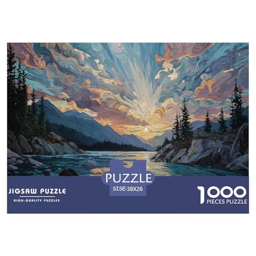 Berge und Flüsse Puzzles 1000 Teile Für Erwachsene Und Kinder Ab 12 Jahren Herausforderung Spielzeug Spaß Klassisches Puzzle Geschenke von KUANGYH