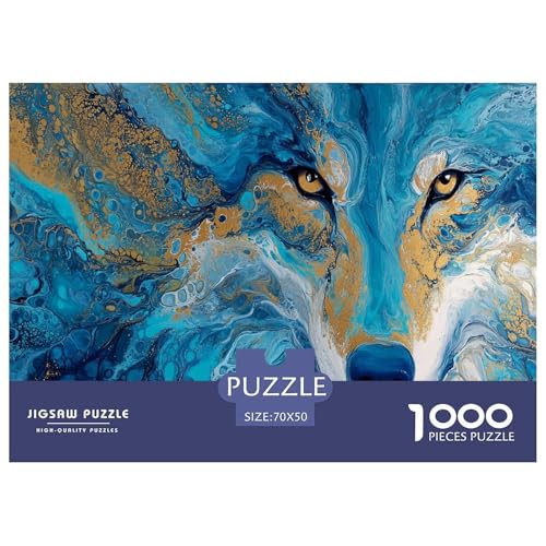 Blauer Wolfskopf Puzzle 1000 Teile Für Erwachsene Und Kinder Ab 12 Jahren Pädagogisches Spiel Farbenfrohes Puzzle Geschenke Blauer Wolfskopf Puzzle 1000 Teile Für Erwachsene Und Kinder Ab 12 Jahren Pädagogisches Spiel Farbenfrohes Puzzle Geschenke von KUANGYH