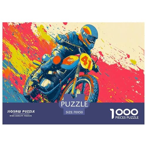 Colorful Motorrad Puzzle 1000 Teile Für Erwachsene Geschicklichkeitsspiel Spaß Klassisches Puzzle Geschenke von KUANGYH