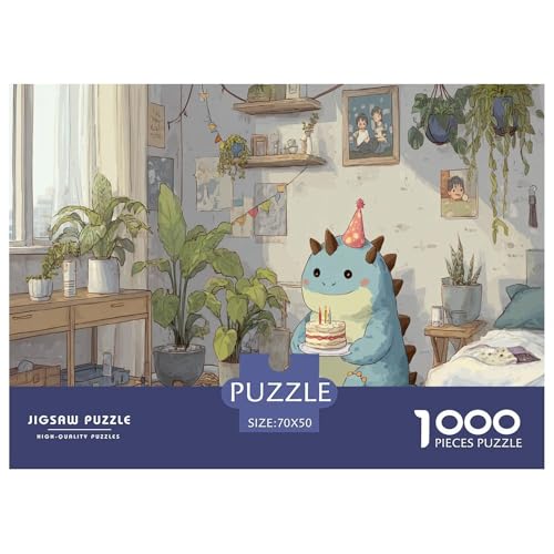 Geburtstag Dinosaurierier Puzzle 1000 Teile Für Erwachsene Geschicklichkeitsspiel Farbenfrohes Puzzle Geschenke von KUANGYH