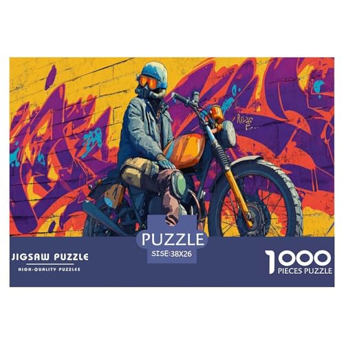 Graffiti Motorrad Puzzle 1000 Teile Für Erwachsene Herausforderung Spielzeug Spaß Klassisches Puzzle Geschenke von KUANGYH