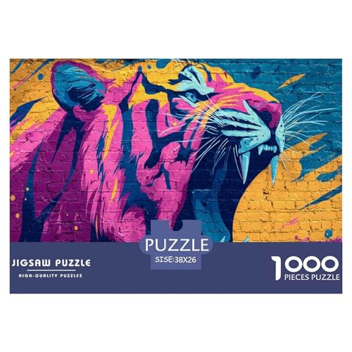 Graffiti Tigerkopf Puzzles 1000 Teile Für Erwachsene Pädagogisches Spiel Spaß Klassisches Puzzle Geschenke von KUANGYH