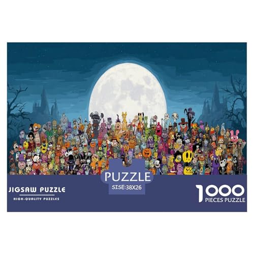 Halloween Geister und Monster Puzzle 1000 Teile Für Erwachsene Und Kinder Ab 12 Jahren Herausforderung Spielzeug Farbenfrohes Puzzle Geschenke von KUANGYH