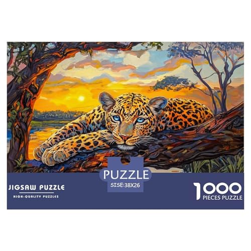 Leopard Puzzles 1000 Teile Für Erwachsene Pädagogisches Spiel Spaß Klassisches Puzzle Geschenke von KUANGYH