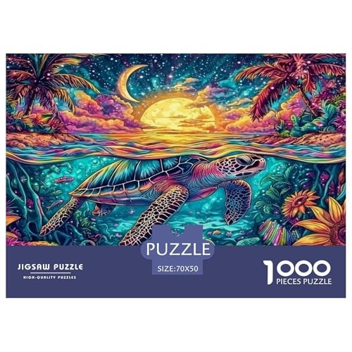 Meeresschildkröte Puzzles 1000 Teile Für Erwachsene Und Kinder Ab 12 Jahren Herausforderung Spielzeug Farbenfrohes Puzzle Geschenke von KUANGYH
