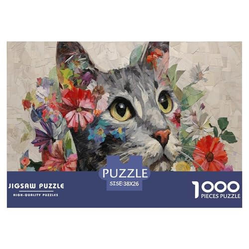 Ostliche Katze Puzzles 1000 Teile Für Erwachsene Und Kinder Ab 12 Jahren Herausforderung Spielzeug Farbenfrohes Puzzle Geschenke von KUANGYH
