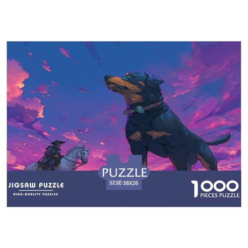 Rottweiler Puzzles 1000 Teile Für Erwachsene Und Kinder Ab 12 Jahren Pädagogisches Spiel Farbenfrohes Puzzle Geschenke von KUANGYH