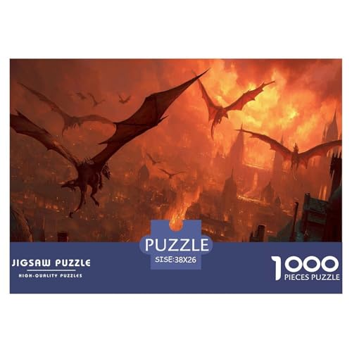 Schloss Pterosaurus Puzzle 1000 Teile Für Erwachsene Und Kinder Ab 12 Jahren Herausforderung Spielzeug Farbenfrohes Puzzle Geschenke von KUANGYH