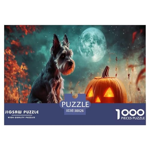 Schnauzer Puzzles 1000 Teile Für Erwachsene Geschicklichkeitsspiel Spaß Klassisches Puzzle Geschenke von KUANGYH