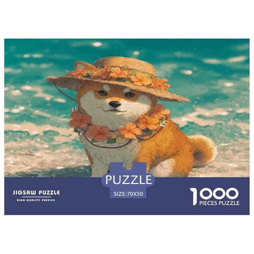 Shiba Inu Puzzle 1000 Teile Für Erwachseneund Kinder Herausforderung Spielzeug Farbenfrohes Puzzle Geschenke von KUANGYH