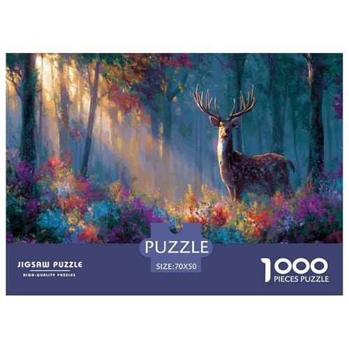 Sika Hirsch Puzzles 1000 Teile Für Erwachsene Herausforderung Spielzeug Farbenfrohes Puzzle Geschenke von KUANGYH