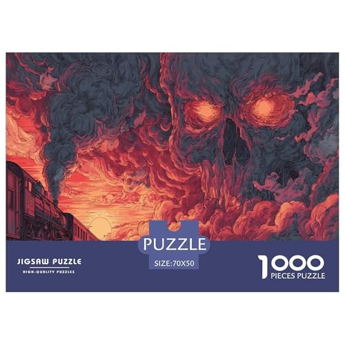Skeleton Zug Puzzle 1000 Teile Für Erwachsene Und Kinder Ab 12 Jahren Pädagogisches Spiel Farbenfrohes Puzzle Geschenke von KUANGYH