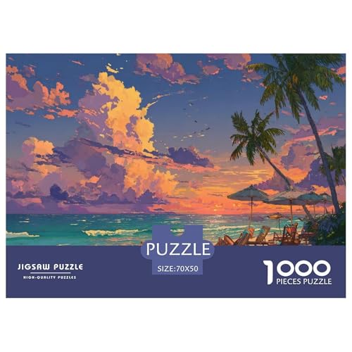 Strand Sonnenuntergang Puzzle 1000 Teile Für Erwachsene Pädagogisches Spiel Spaß Klassisches Puzzle Geschenke von KUANGYH