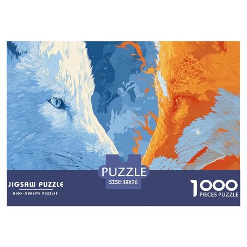 Wolf Puzzle 1000 Teile Für Erwachseneund Kinder Pädagogisches Spiel Farbenfrohes Puzzle Geschenke von KUANGYH