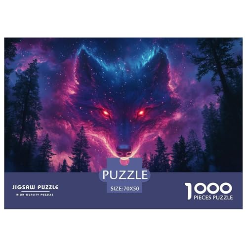 Wolf Puzzles 1000 Teile Für Erwachsene Geschicklichkeitsspiel Farbenfrohes Puzzle Geschenke von KUANGYH