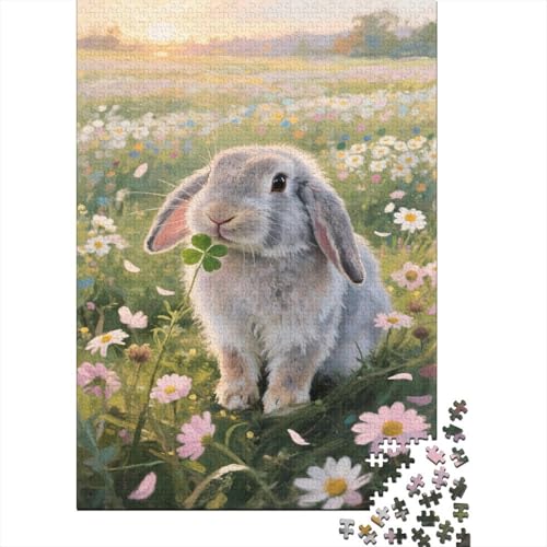 Kaninchen Puzzles 1000 Teile Erwachsene Puzzlespiele Farbenfrohes Puzzle Geschenke Für Männe Home Dekoration von KUANGYUH