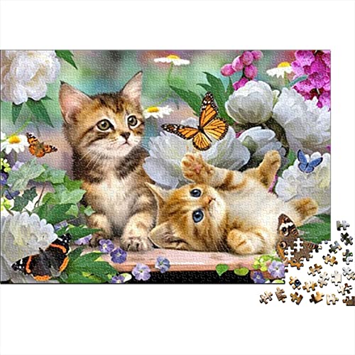 1000-Teile-Puzzle für Erwachsene, Puzzle, Spielzeug, Puzzlespiel, einzigartiges Heimdekoration und Geschenke, niedliche Katze - Tier, 38 x 26 cm von KUANGZEHUA
