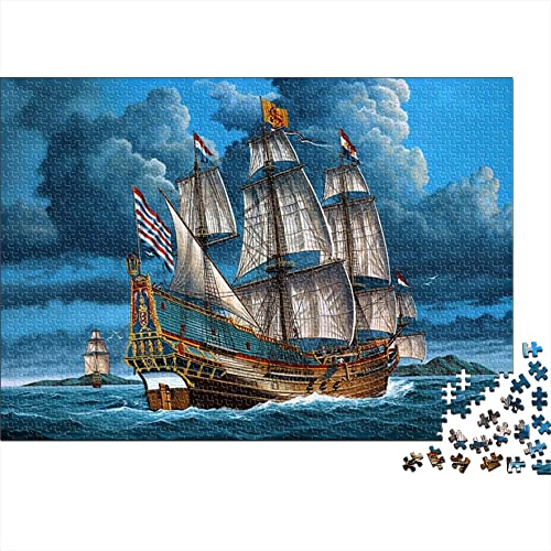 1000-Teile-Puzzle für Erwachsene Segelschiff | A843 Puzzle für Erwachsene und Jugendliche Puzzlespiel Artwork Puzzles DIY Geschenke für Erwachsene 38x26cm von KUANGZEHUA