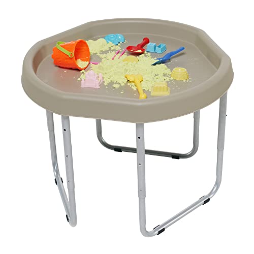KUB Original Hexacle Tuff-Matsch-Tisch: Tablett mit Ständer Sandtaupe – Sensotik-Kinderspielzeug für draußen – Wasser und Sand Kindertisch – mit oder ohne Ständer von KUB