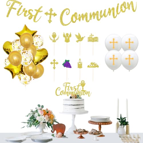 Wunderbare Tortendeko für Kommunion, Konfirmation und Taufe - Erstklassiger Tortenaufleger und Luftballons für ein unvergessliches Fest Wunderbare Tortendeko für Kommunion, Konfirmation und Taufe - Erstklassiger Tortenaufleger und Luftballons für ein unvergessliches Fest von KUBDPQOR
