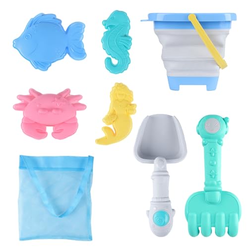 7 Stück Sandspielzeug Set Kinder, Strandspielzeug Sand Spielzeug mit Faltbarer silikon Eimer Schaufel Sandharke Sandförmchen Für Kinder Jungen Mädchen 7 Stück Sandspielzeug Set Kinder, Strandspielzeug Sand Spielzeug mit Faltbarer silikon Eimer Schaufel Sandharke Sandförmchen Für Kinder Jungen Mädchen von KUDLE