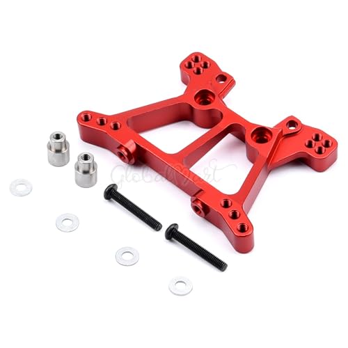 1 Set Aluminium Legierung Metall Upgrade Chassis Teile Kit for TRX Traxxas Slash 4x4 1/10 RC Auto LKW Teile Zubehör W001(Front Shock Red) von KUENCE