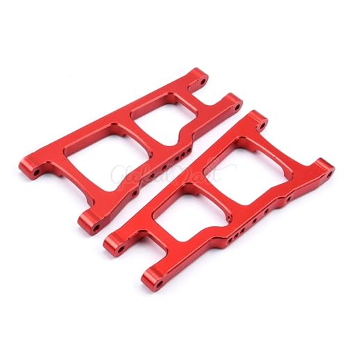 1 Set Aluminium Legierung Metall Upgrade Chassis Teile Kit for TRX Traxxas Slash 4x4 1/10 RC Auto LKW Teile Zubehör W001(Front arm Red) von KUENCE