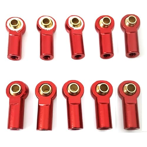 10 Stücke M3 * 19mm Länge Metall Link Spurstangenkopf Kugelgelenk for 1/10 RC Crawler AXIAL SCX10 D90 D110 Tamiya CC01(M3 Ball Joint-Red) von KUENCE