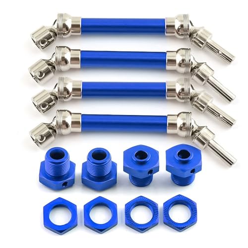 130 * 15mm ARRMA 1/8 3s Typhon 45# Stahl Harden Stahl Kopf Aluminium Legierung Körper CVD Antriebswelle vorne Hinten Universal for RC Auto(Blauw) von KUENCE